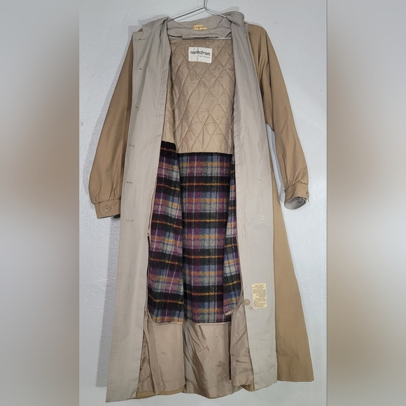 Vintage Nordstram Khaki Trench Coat w/ Removable Liner - Picture 3 of 7